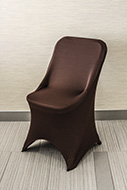 Brown strech chair cover.