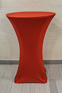 Red stretch round table cloth.