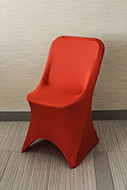 Red stretch chair cover.